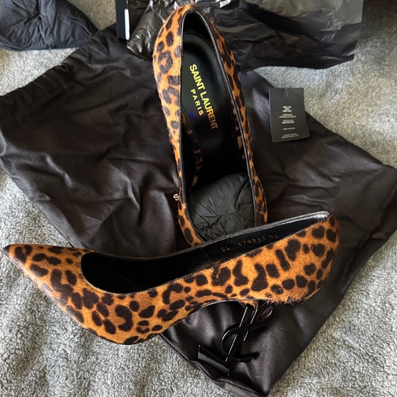 Saint Laurent pony spot/nero lúcido manto naturale  Fur YSL heels size 36 - Picture 16 of 17